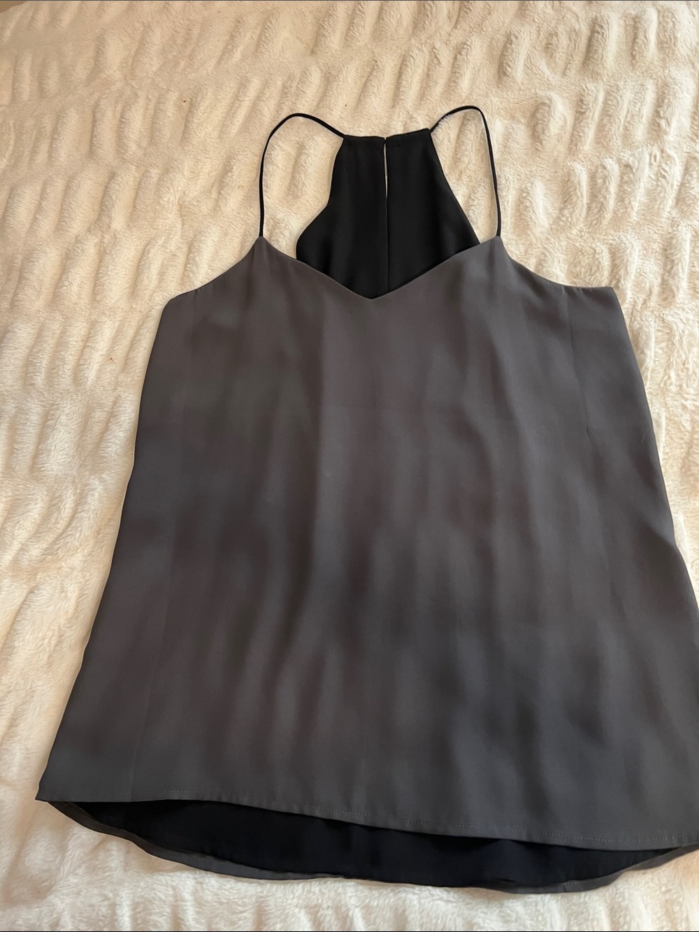 Express Charcoal Gray Double-Layer Spaghetti Strap Camisole